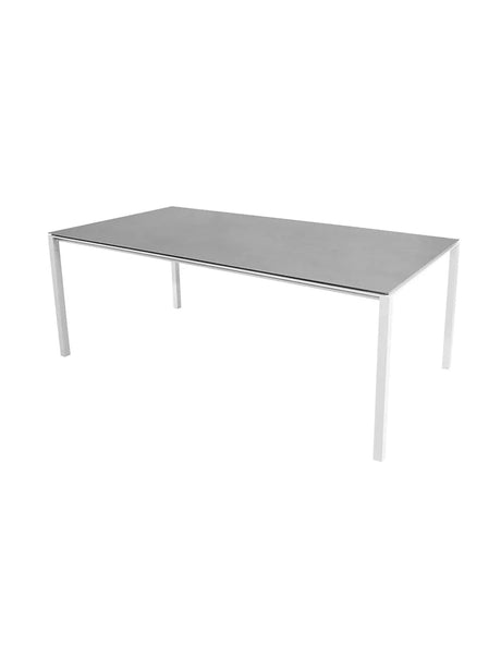 Pure Bord, 200x100 cm fra Cane-line - White / Concrete grey - Jacobsen Plus