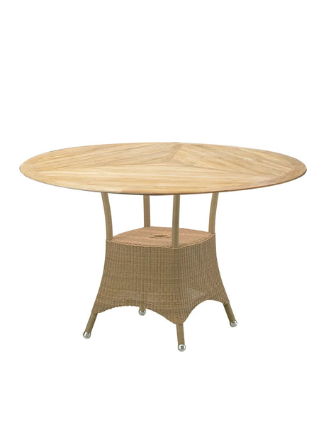 Lansing Havebord, lille fra Cane-line - Natural / Inkl. bordplade i teak - Jacobsen Plus