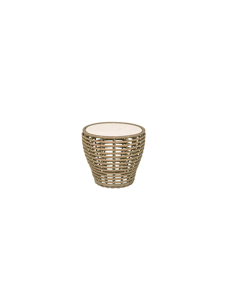 Basket Sofabord fra Cane-line - Lille - H45 x Ø50 cm / Natural-Travertine look - Jacobsen Plus