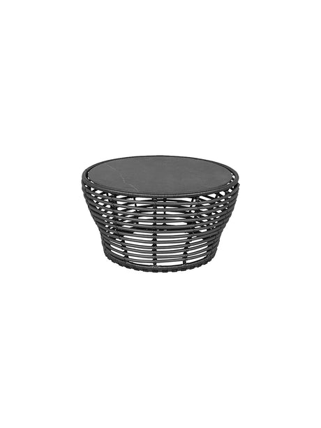 Basket Sofabord fra Cane-line - Medium - H40 x Ø75 cm / Graphite-Fossil Black - Jacobsen Plus