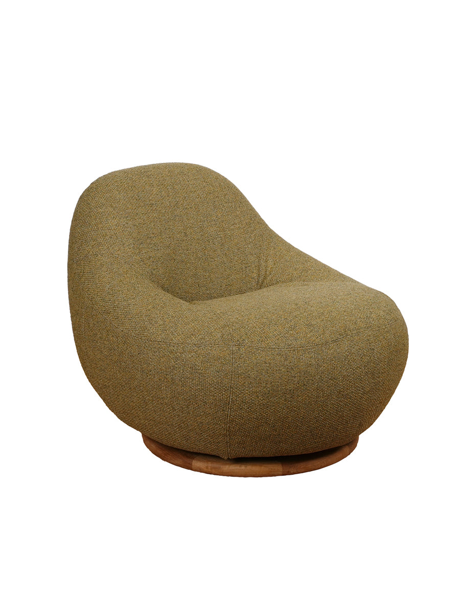 Gem Loungestol med Teak Drejefod fra Cane-line - Turmeric yellow - Jacobsen Plus