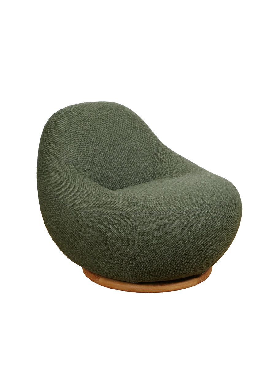Gem Loungestol med Teak Drejefod fra Cane-line - Dark green - Jacobsen Plus