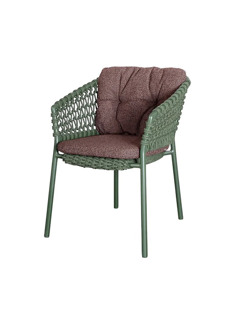 Ocean Stol, Soft Rope fra Cane-line - Dark green / Dark bordeaux, Cane-line Wove - Jacobsen Plus