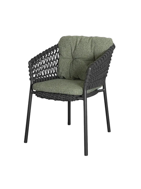 Ocean Stol, Soft Rope fra Cane-line - Dark grey / Dark green, Cane-line Wove - Jacobsen Plus