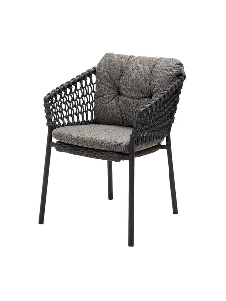 Ocean Stol, Soft Rope fra Cane-line - Dark grey / Dark grey, Cane-line Wove - Jacobsen Plus