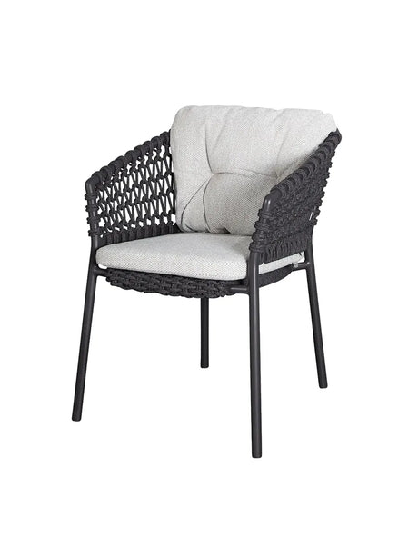 Ocean Stol, Soft Rope fra Cane-line - Dark grey / Light brown, Cane-line Wove - Jacobsen Plus