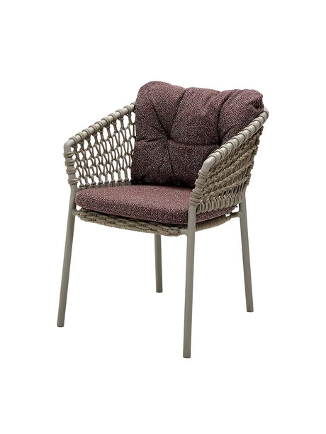 Ocean Stol, Soft Rope fra Cane-line - Taupe / Dark bordeaux, Cane-line Wove - Jacobsen Plus