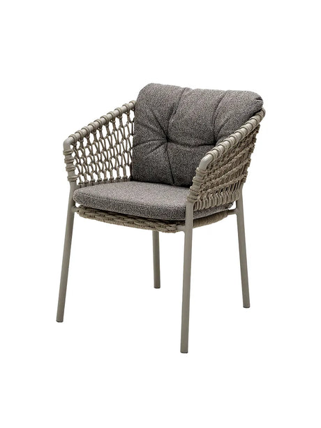 Ocean Stol, Soft Rope fra Cane-line - Taupe / Dark grey, Cane-line Wove - Jacobsen Plus