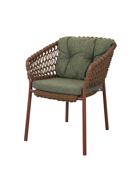 Ocean Stol, Soft Rope fra Cane-line - Desert Red / Dark green, Cane-line Wove - Jacobsen Plus