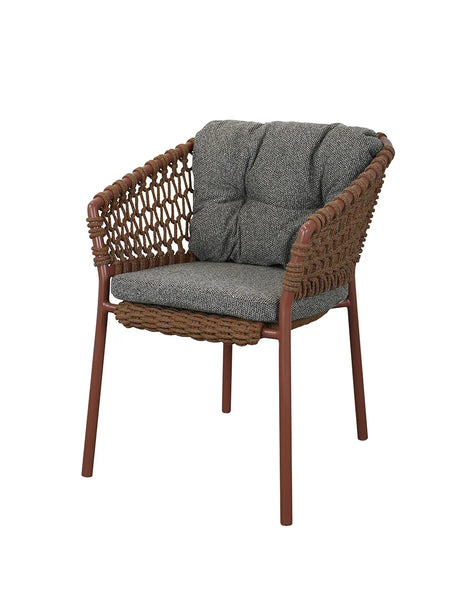 Ocean Stol, Soft Rope fra Cane-line - Desert Red / Dark grey, Cane-line Wove - Jacobsen Plus