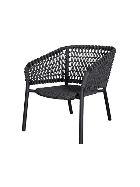 Ocean Loungestol, Soft Rope fra Cane-line - Dark grey / Ingen hynde - Jacobsen Plus