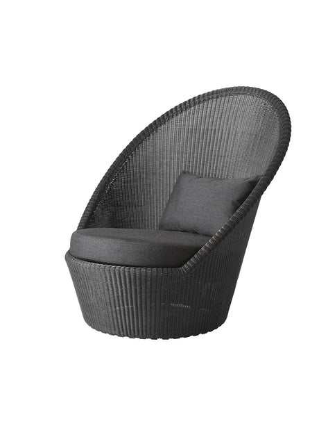 Kingston Solstol med hjul fra Cane-line - Graphite / Black, Cane-line Natté - Jacobsen Plus