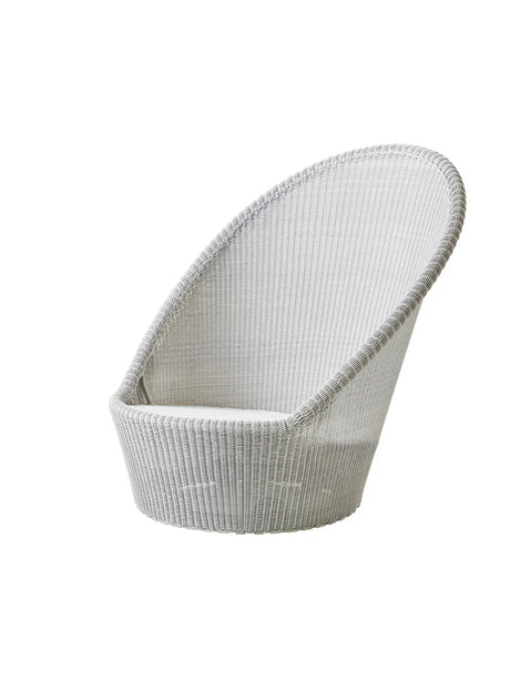 Kingston Solstol med hjul fra Cane-line - Hvid-grå / Ingen hynde - Jacobsen Plus