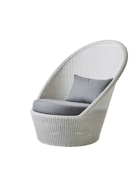 Kingston Solstol med hjul fra Cane-line - Hvid-grå / Grey, Cane-line Natté inkl. QuickDry - Jacobsen Plus