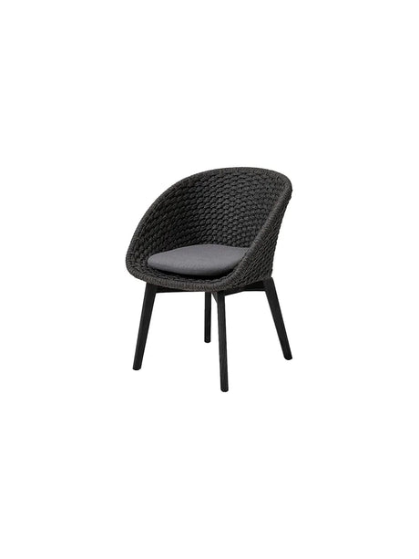 Peacock Stol, Soft Rope m/ben i alu fra Cane-line - Inkl. hynde i Grey - Jacobsen Plus