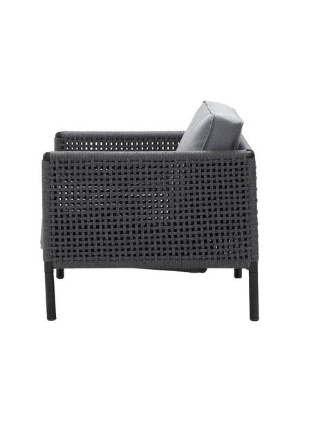 Encore Loungestol, Soft Rope fra Cane-line - Lava grey-Dark grey - Jacobsen Plus