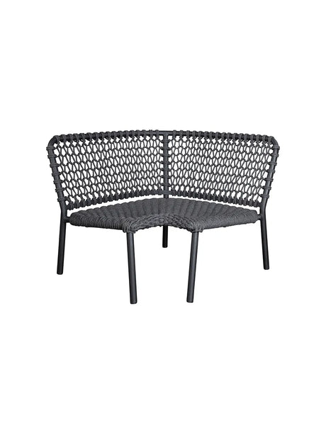 Ocean Hjørnemodul, soft rope fra Cane-line - Dark grey / Ingen hynde - Jacobsen Plus