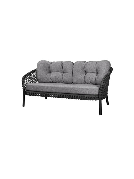 Ocean 2-pers. Sofa, soft rope fra Cane-line - Dark grey - Jacobsen Plus