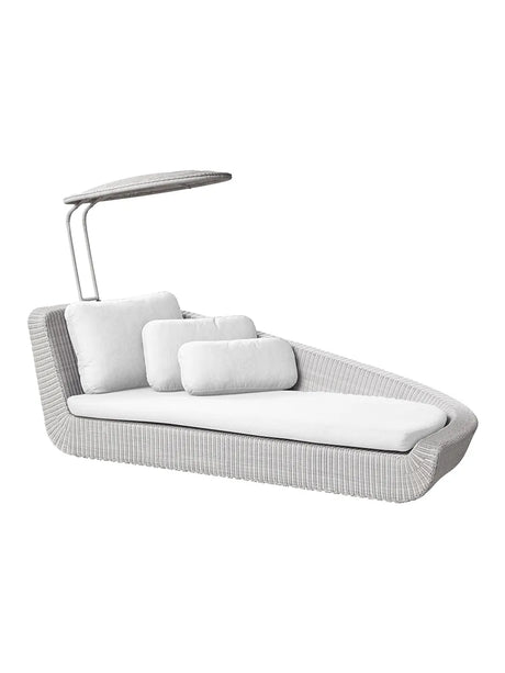Savannah Daybed, venstre i hvid/grå fra Cane-line - Hvid, Cane-line Natte hynde - Jacobsen Plus