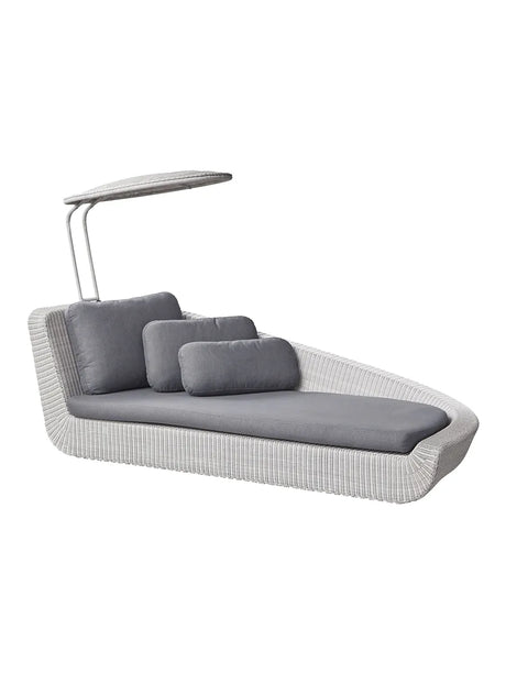 Savannah Daybed, venstre i hvid/grå fra Cane-line - Grå, Cane-line Natte hynde - Jacobsen Plus