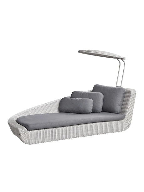 Savannah Daybed, højre i hvid/grå fra Cane-line - Grå, Cane-line Natte hynde - Jacobsen Plus