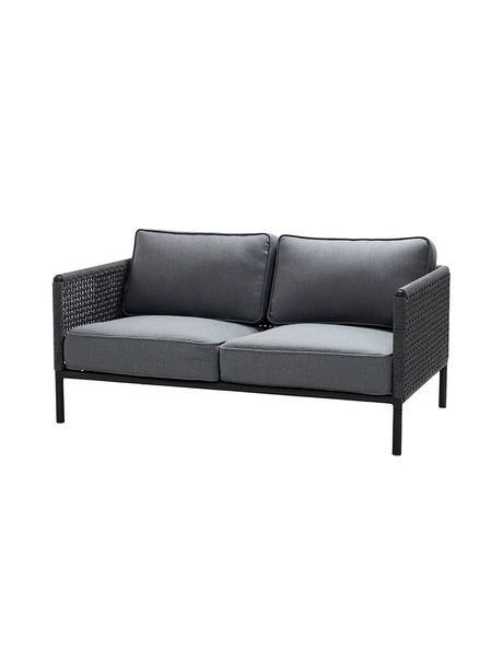 Encore 2-pers. Sofa, Soft Rope fra Cane-line - Lava grey-Dark grey - Jacobsen Plus