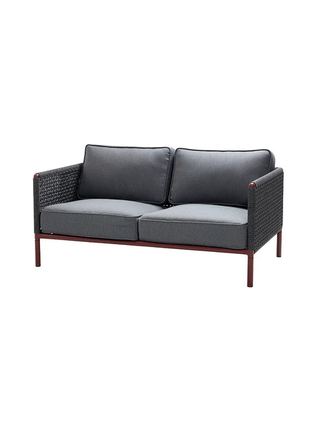 Encore 2-pers. Sofa, Soft Rope fra Cane-line - Bordeaux-Dark grey - Jacobsen Plus