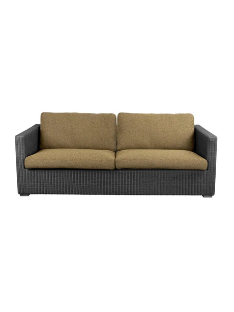Chester 3-pers Loungesofa fra Cane-line - Graphite / Turmeric Yellow, Cane-line Rise - Jacobsen Plus