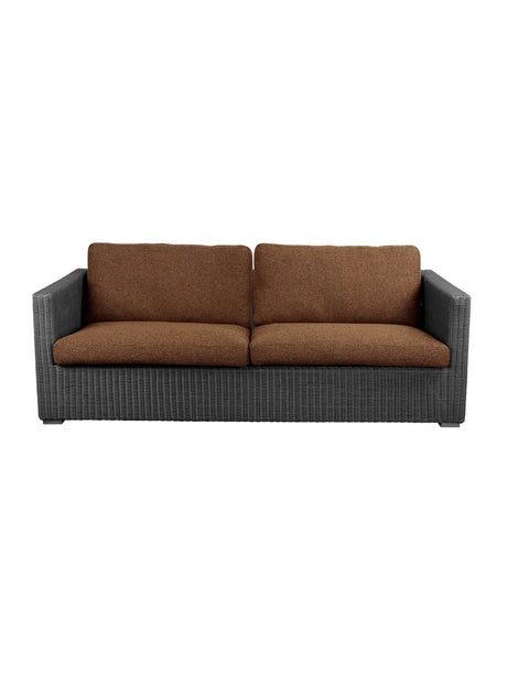 Chester 3-pers Loungesofa fra Cane-line - Graphite / Umber Brown, Cane-line Rise - Jacobsen Plus