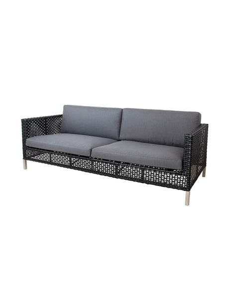 Connect 3 personers Sofa, black/antracite fra Cane-line - Grey, Cane-line Natté - Jacobsen Plus