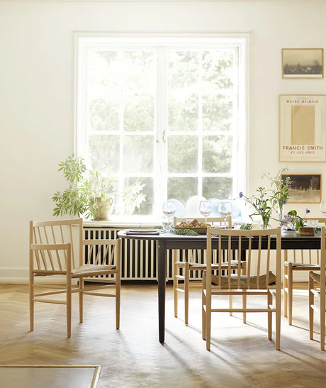 C63E Bjørk Spisebord inkl. 2 Tillægsplader, olieret eg fra FDB Møbler - 2 - Jacobsen Plus