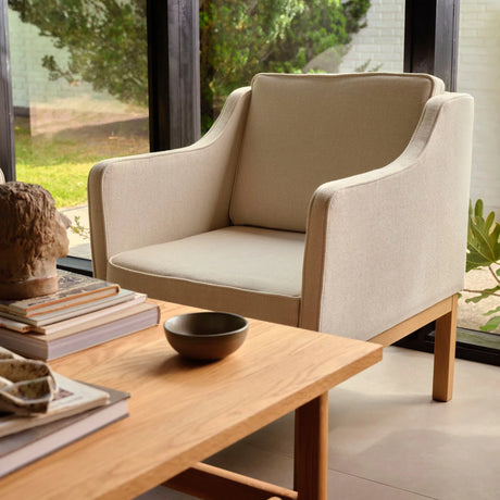 L46 MK155 lænestol, beige tekstil af Mogens Koch - 2 - Jacobsen Plus