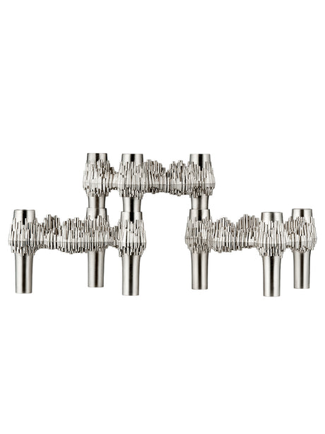 Quist Lysestage, børstet krom fra STOFF Nagel - 3 stk. - Jacobsen Plus