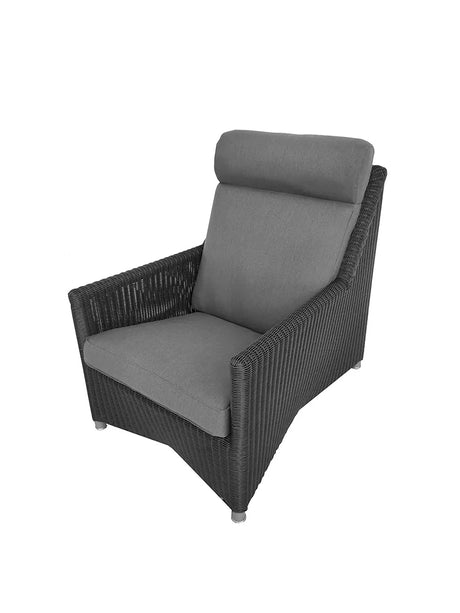 Diamond Highback Stol inkl. hynde fra Cane-line - Graphite, Weave / Cane-line Natté hynde - Jacobsen Plus