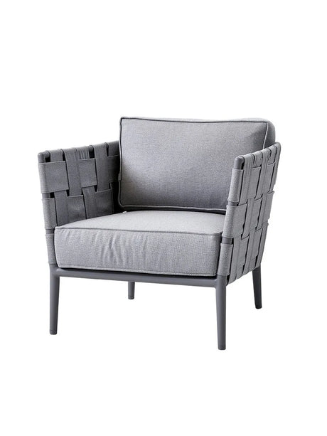 Conic Loungestol inkl. Hyndesæt fra Cane-line - Light grey - Jacobsen Plus