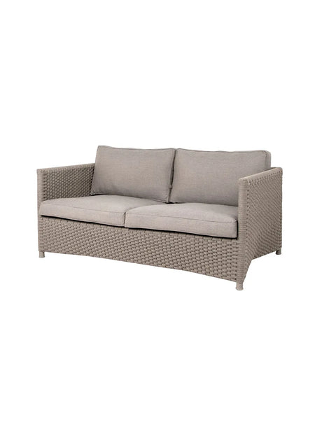 Diamond 2 pers Sofa inkl. hynde fra Cane-line - Taupe, Soft Rope / Cane-line Natté hynde - Jacobsen Plus