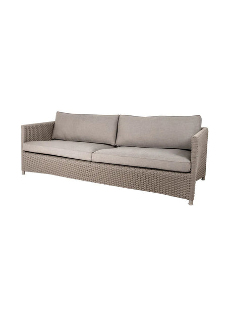 Diamond 3 pers Sofa inkl. hynde fra Cane-line - Taupe, Soft Rope / Cane-line Natté hynde - Jacobsen Plus