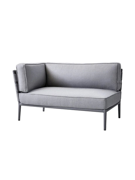 Conic 2 pers. Modulsofa, højre inkl. hyndesæt fra Cane-line - Light grey - Jacobsen Plus