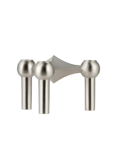 Nagel Lysestage, børstet krom fra STOFF Nagel - 1 stk. - Jacobsen Plus