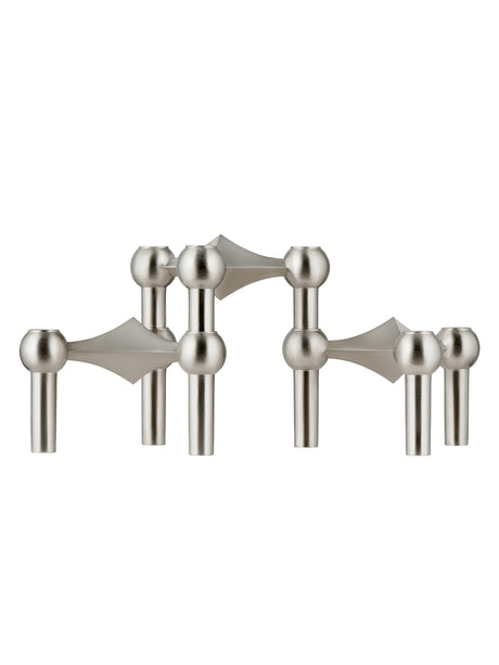 Nagel Lysestage, børstet krom fra STOFF Nagel - 3 stk. - Jacobsen Plus