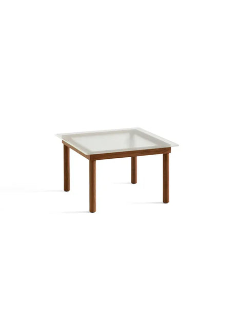 Kofi Sofabord 60x60 fra Hay - Clear reeded glass / Water-based lacquered walnut - Jacobsen Plus