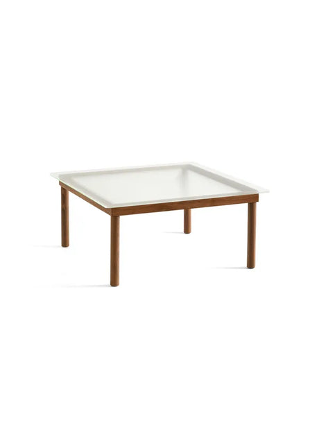 Kofi Sofabord 80x80 fra Hay - Clear reeded glass / Water-based lacquered walnut - Jacobsen Plus