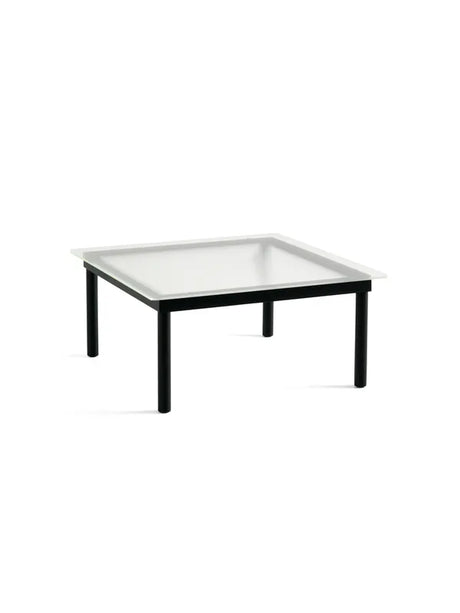 Kofi Sofabord 80x80 fra Hay - Clear reeded glass / Black water-based lacquered oak - Jacobsen Plus