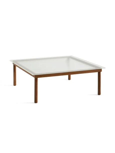 Kofi Sofabord 100x100 fra Hay - Clear reeded glass / Water-based lacquered walnut - Jacobsen Plus