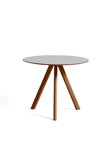 Copenhague CPH20 Bord, Ø90 cm fra Hay - Lakeret valnød / Pebble grey linoleum - Jacobsen Plus