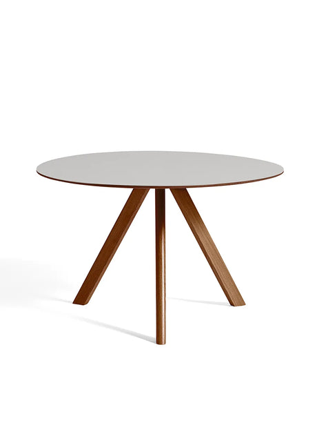 Copenhague CPH20 Bord, Ø120 cm fra Hay - Lakeret valnød / Pebble grey linoleum - Jacobsen Plus