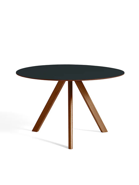 Copenhague CPH20 Bord, Ø120 cm fra Hay - Lakeret valnød / Dark grey linoleum - Jacobsen Plus