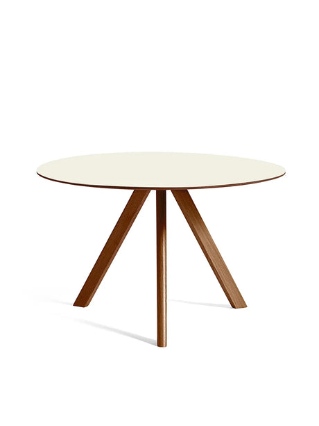Copenhague CPH20 Bord, Ø120 cm fra Hay - Lakeret valnød / Off white linoleum - Jacobsen Plus