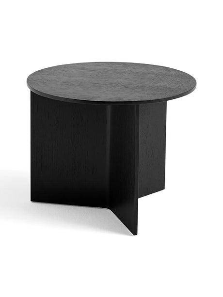 Slit borde i træ fra Hay - Round- Ø 45 x H 35,5 cm / Lakeret sort eg - Jacobsen Plus