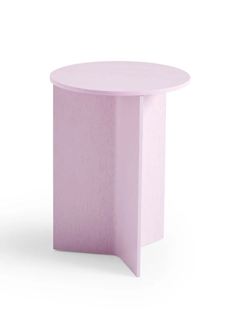 Slit borde i træ fra Hay - High Round- Ø 35 x H 47 cm / Lakeret pink - Jacobsen Plus